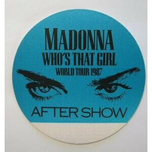 Madonna Who's That Girl Backstage Pass Original 1987 Pop Music Concert Tour Blue